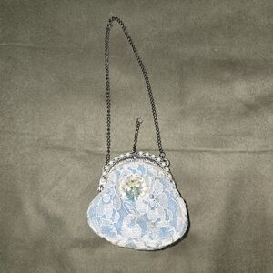 Vintage Tiny Blue Lace Change Purse